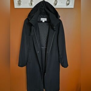 Calvin Klein Women's Black Hooded Coat